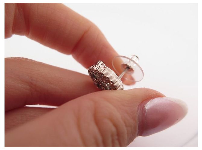 NEUN CHANEL STECKOHRRINGE CC LOGO STRASS SILBERMETALL - Ansicht 7
