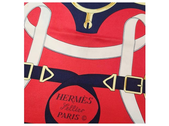 Klassisches Hermès Eperon d'Or Tuch Rot - Ansicht 6