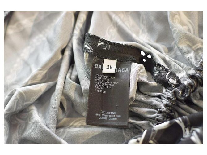 Balenciaga Chains Typo Mini Kleid Schwarz Weiß Viskose Mehrfarben - Ansicht 4