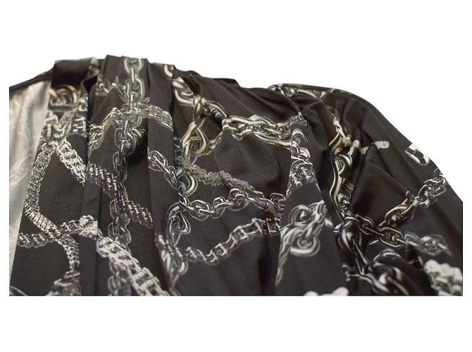 Balenciaga Chains Typo Mini Kleid Schwarz Weiß Viskose Mehrfarben - Ansicht 5