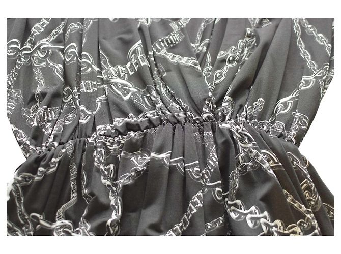 Balenciaga Chains Typo Mini Kleid Schwarz Weiß Viskose Mehrfarben - Ansicht 6