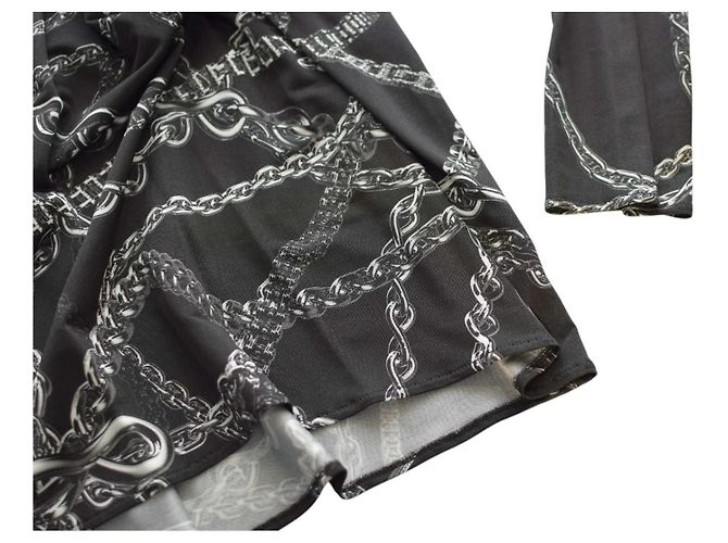 Balenciaga Chains Typo Mini Kleid Schwarz Weiß Viskose Mehrfarben - Ansicht 7