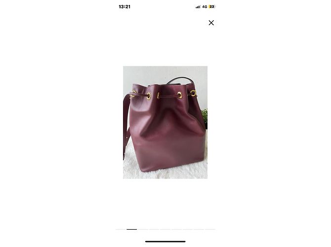 Borsa a secchiello Cartier in pelle rosso scuro Bordò - vista 2