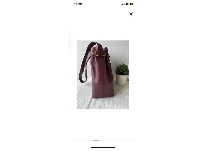 Borsa a secchiello Cartier in pelle rosso scuro Bordò - vista 4
