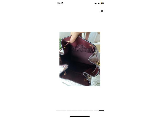 Borsa a secchiello Cartier in pelle rosso scuro Bordò - vista 9