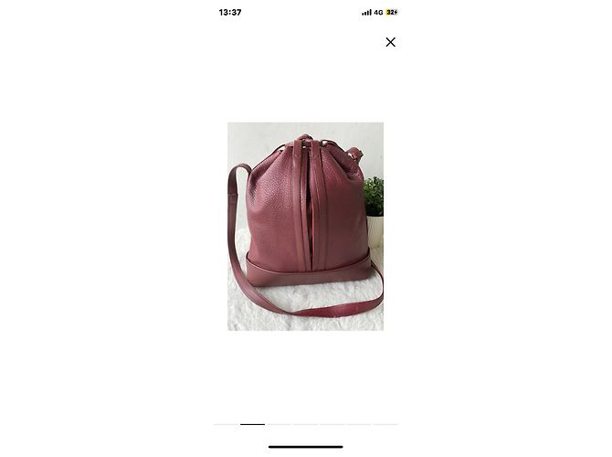 Bolso tipo bucket Cartier Must rojo oscuro piel Burdeos - vista 2