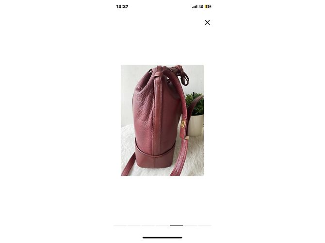 Bolso tipo bucket Cartier Must rojo oscuro piel Burdeos - vista 4