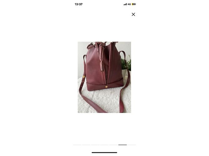 Bolso tipo bucket Cartier Must rojo oscuro piel Burdeos - vista 5