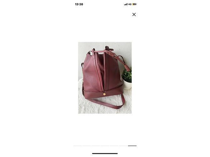 Bolso tipo bucket Cartier Must rojo oscuro piel Burdeos - vista 6