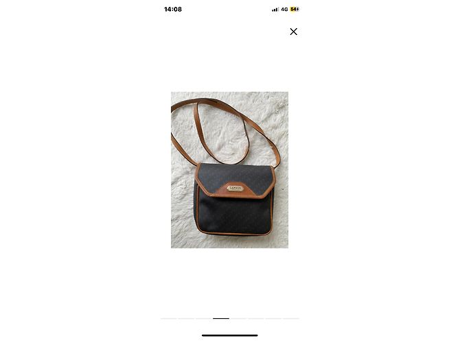 Borsa a mano Lanvin in pelle grigio scuro Grigio antracite - vista 3