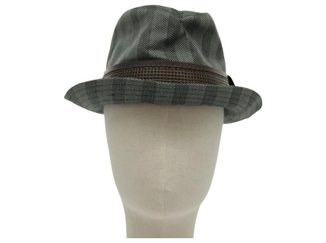 Cappello LOUIS VUITTON in cotone grigio LV Auth bs19057 Marrone - vista 2