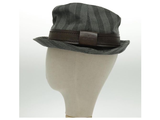 Cappello LOUIS VUITTON in cotone grigio LV Auth bs19057 Marrone - vista 4