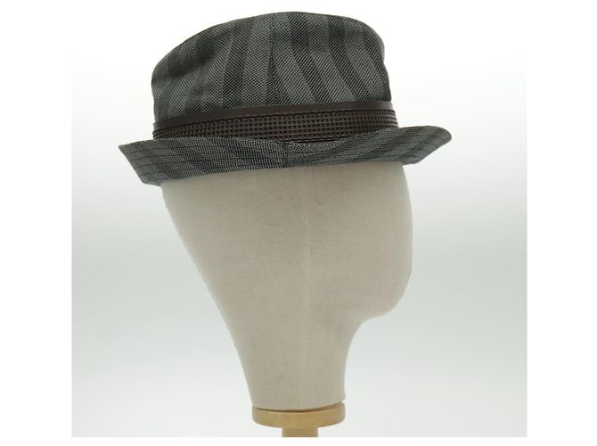 Cappello LOUIS VUITTON in cotone grigio LV Auth bs19057 Marrone - vista 5