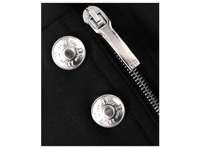 Giacca biker slim con logo popper e zip Christian Dior x Galliano SS04 Nero - vista 6
