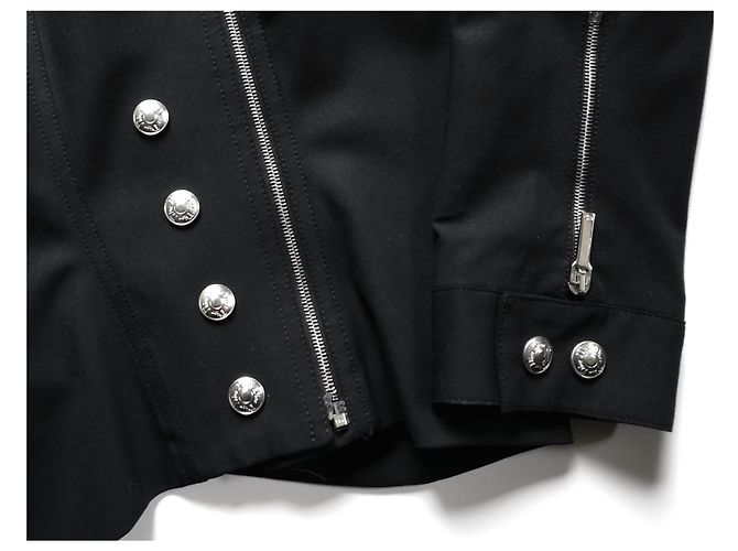 Giacca biker slim con logo popper e zip Christian Dior x Galliano SS04 Nero - vista 8