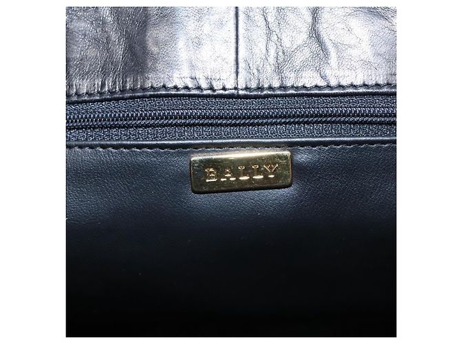 Borsa a spalla BALLY in pelle nera e oro Auth fm3969 Nero D'oro - vista 10