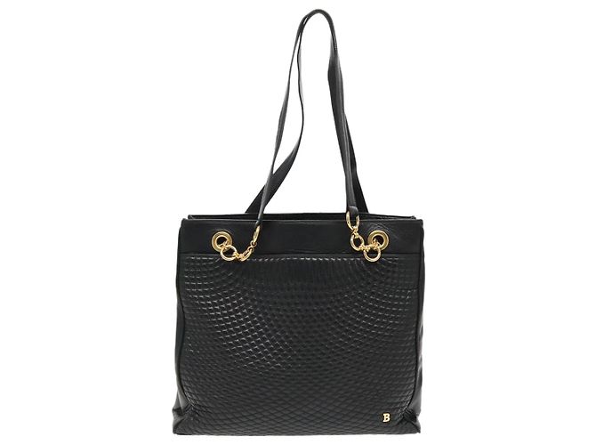Borsa a spalla BALLY in pelle nera e oro Auth fm3969 Nero D'oro - vista 13