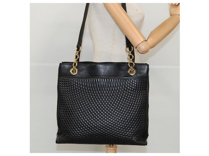 Borsa a spalla BALLY in pelle nera e oro Auth fm3969 Nero D'oro - vista 22