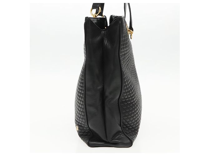 Borsa a spalla BALLY in pelle nera e oro Auth fm3969 Nero D'oro - vista 4