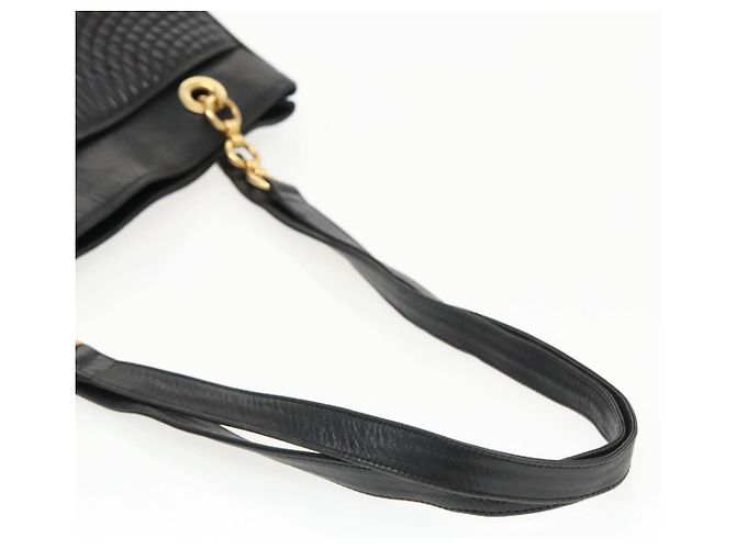 Borsa a spalla BALLY in pelle nera e oro Auth fm3969 Nero D'oro - vista 7