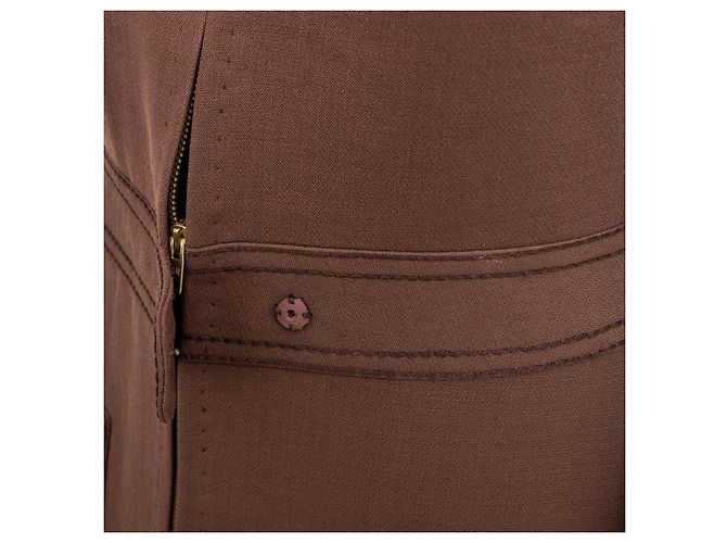 Autre Marque Réty Couture Etuikleid Braun - Ansicht 12