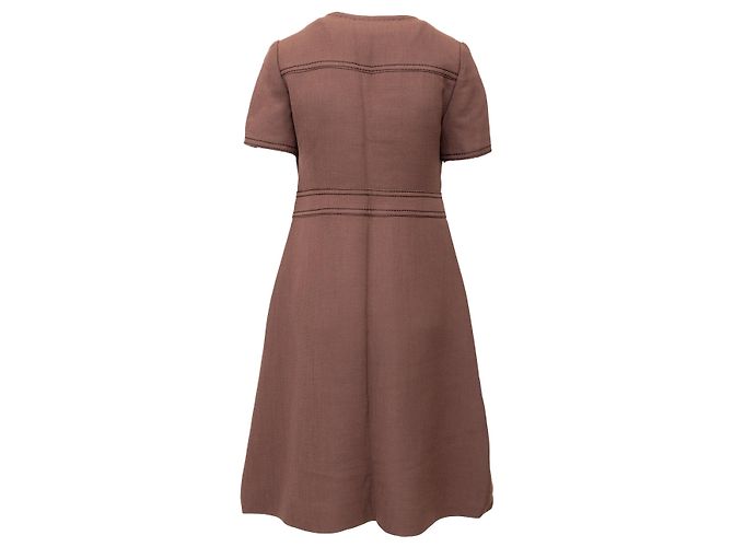 Autre Marque Réty Couture Etuikleid Braun - Ansicht 2