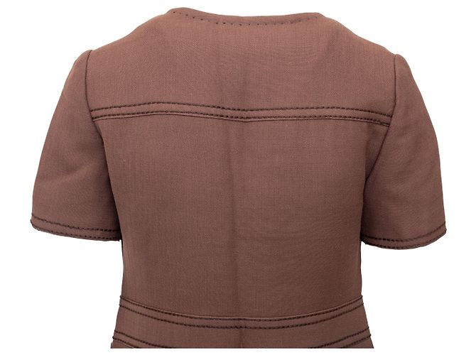 Autre Marque Réty Couture Etuikleid Braun - Ansicht 4