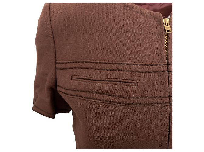 Autre Marque Réty Couture Etuikleid Braun - Ansicht 8