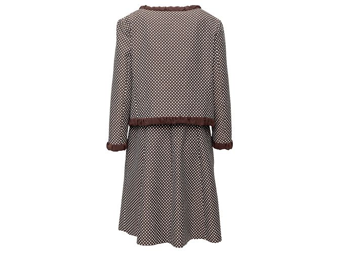 Set di abito e giacca a scacchi Moschino Marrone - vista 2