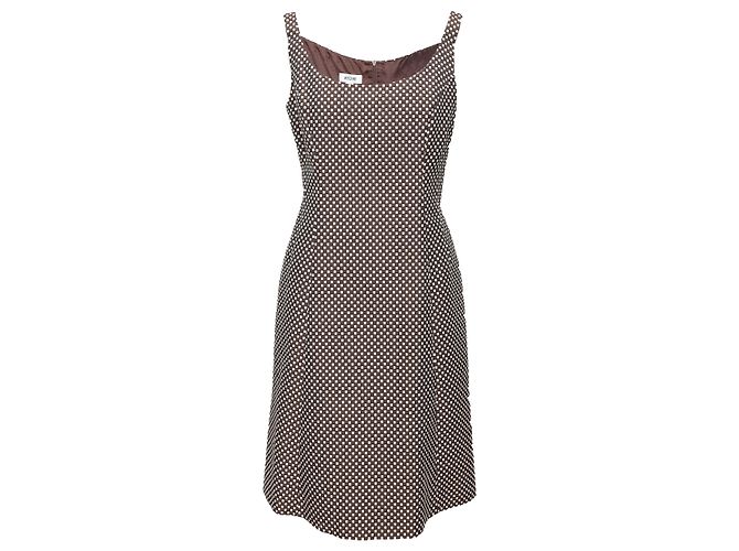 Set di abito e giacca a scacchi Moschino Marrone - vista 3