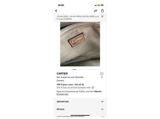 Cartier Marcelo Handtasche aus Leder Camel Kamel - Ansicht 5