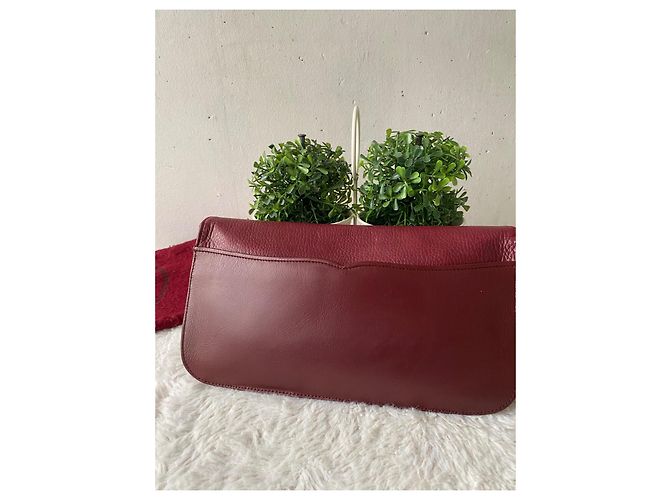 Clutch Cartier in pelle rosso scuro Bordò - vista 3