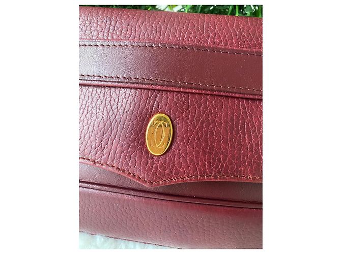 Clutch Cartier in pelle rosso scuro Bordò - vista 4