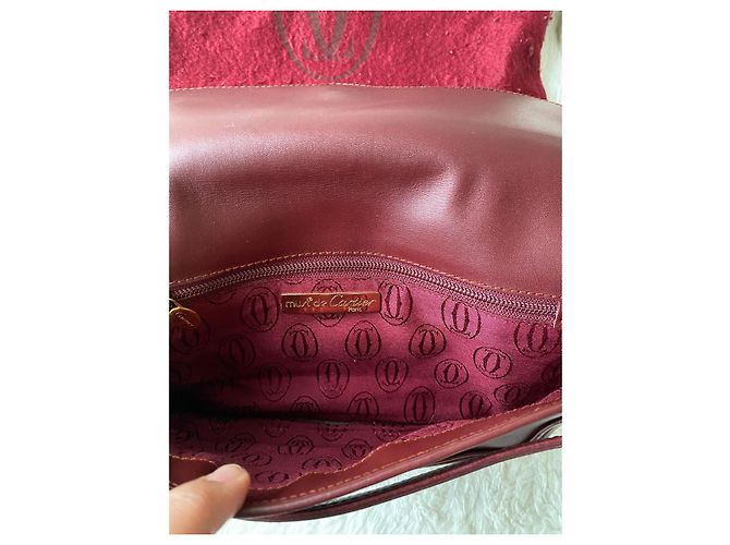 Clutch Cartier in pelle rosso scuro Bordò - vista 6