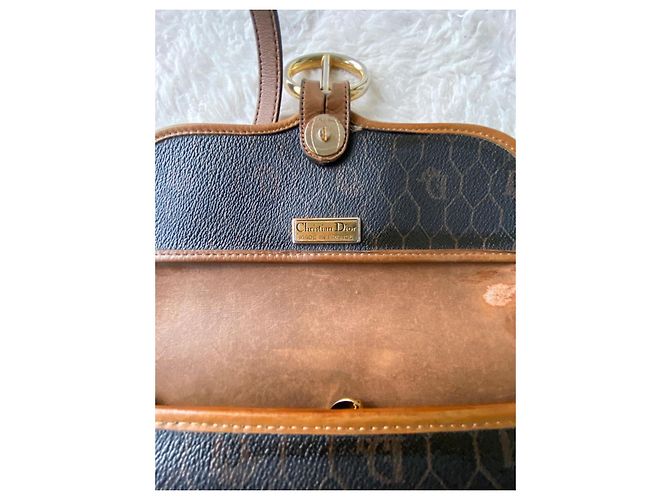 Borsa Christian Dior Tela a nido d'ape Marrone - vista 7
