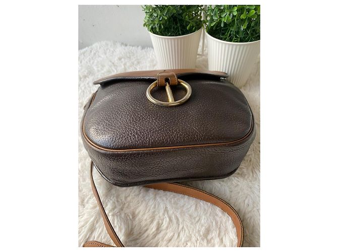 Borsa a tracolla Christian Dior in pelle marrone - vista 3