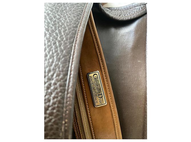 Borsa a tracolla Christian Dior in pelle marrone - vista 7