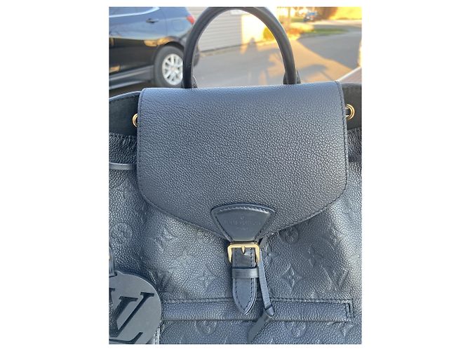 Louis Vuitton Montsouris Rucksack Monogram Empreinte Leder Schwarz - Ansicht 10