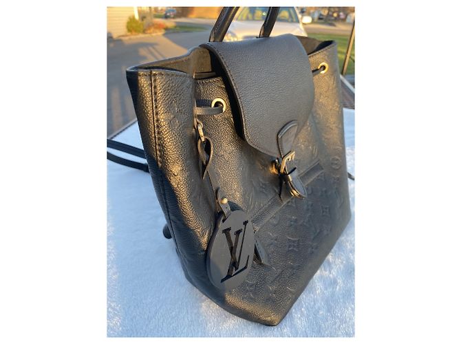 Louis Vuitton Montsouris Rucksack Monogram Empreinte Leder Schwarz - Ansicht 12