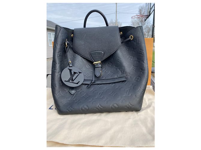 Louis Vuitton Montsouris Rucksack Monogram Empreinte Leder Schwarz - Ansicht 4