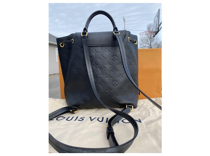 Louis Vuitton Montsouris Rucksack Monogram Empreinte Leder Schwarz - Ansicht 5