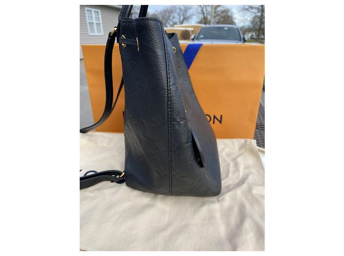 Louis Vuitton Montsouris Rucksack Monogram Empreinte Leder Schwarz - Ansicht 6