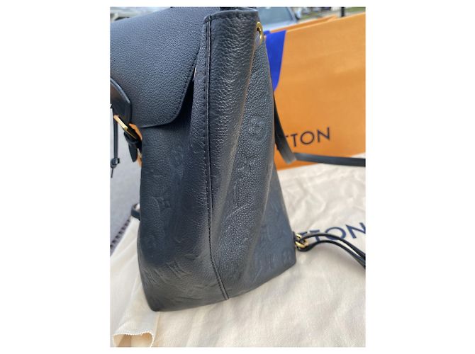 Louis Vuitton Montsouris Rucksack Monogram Empreinte Leder Schwarz - Ansicht 7