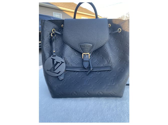 Louis Vuitton Montsouris Rucksack Monogram Empreinte Leder Schwarz - Ansicht 9
