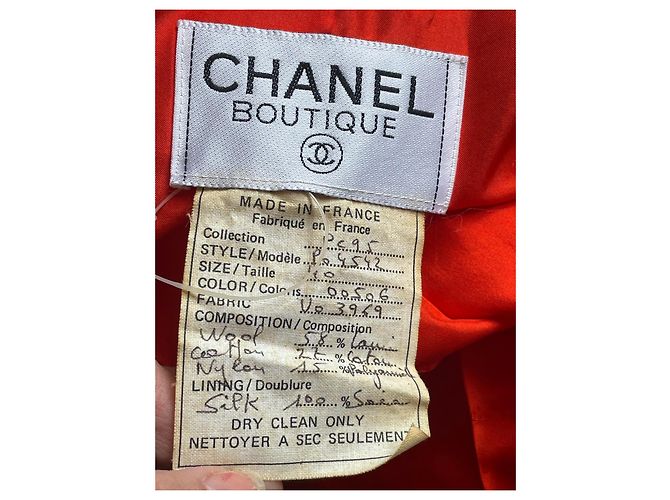 Chanel Tweed Jacke Koralle Orange Größe 40 - Ansicht 12