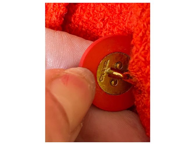 Chanel Tweed Jacke Koralle Orange Größe 40 - Ansicht 4
