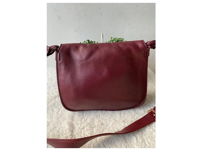 Borsa a spalla Cartier in pelle e camoscio bordeaux Bordò - vista 3