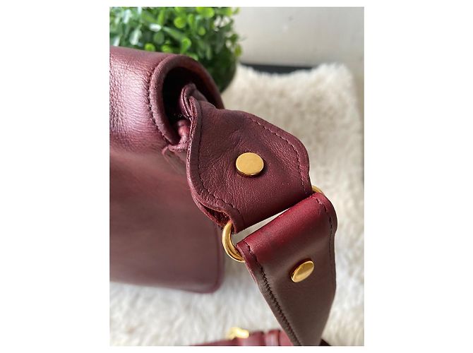 Borsa a spalla Cartier in pelle e camoscio bordeaux Bordò - vista 5
