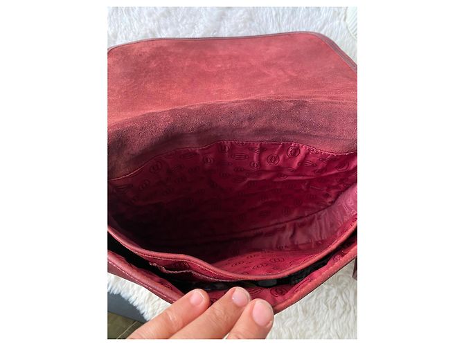 Borsa a spalla Cartier in pelle e camoscio bordeaux Bordò - vista 7