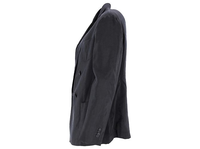 Blazer Giorgio Armani in lino nero - vista 2